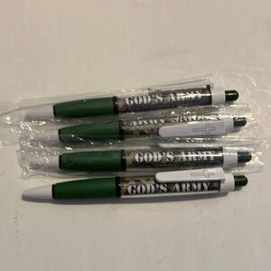 God's Army Camouflage and White Click Pens - Set‎ of 4